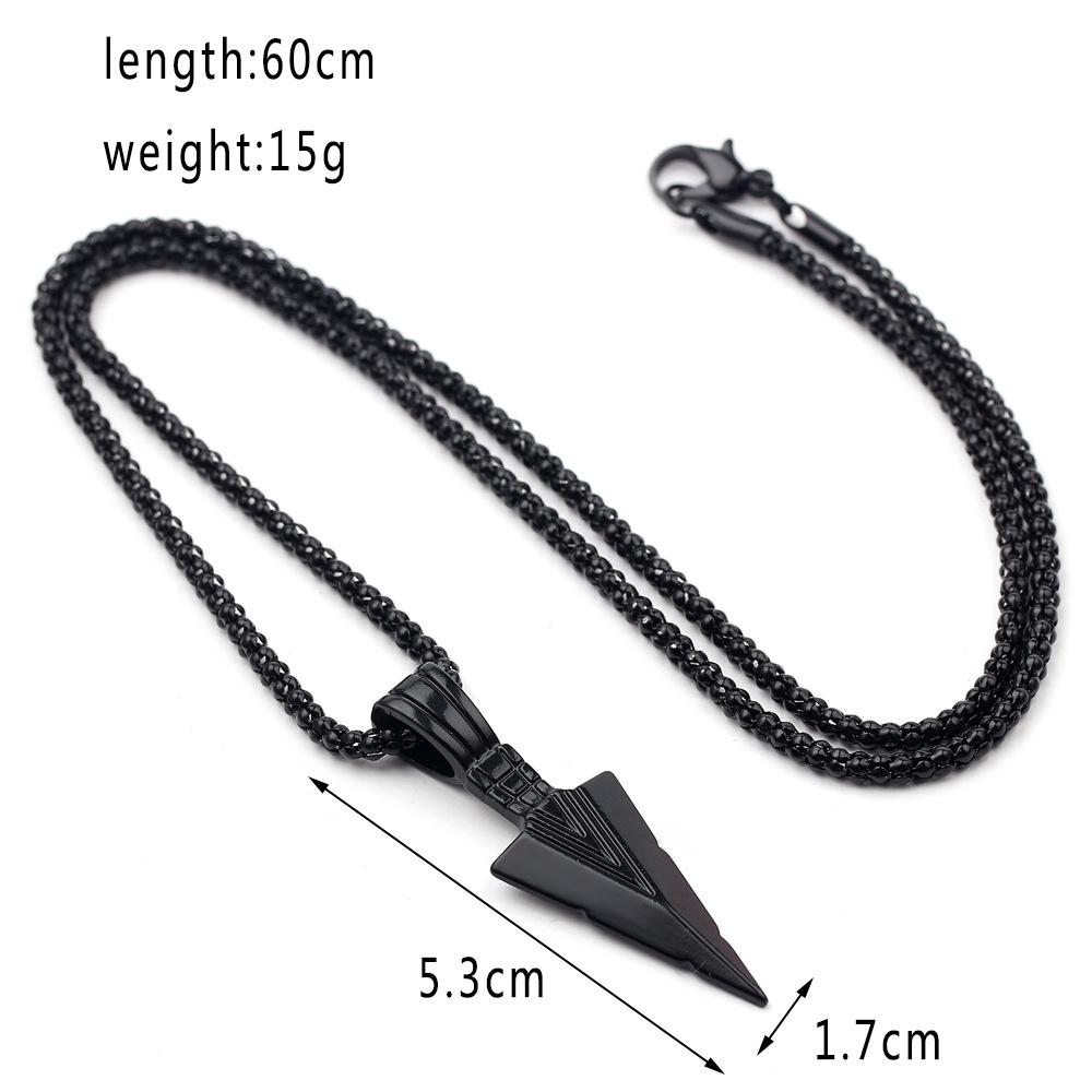 1pc Punk Style Arrow Shaped Pendant Necklace, Birthday Gift For Boyfriend, Suitable For Daily Wear
