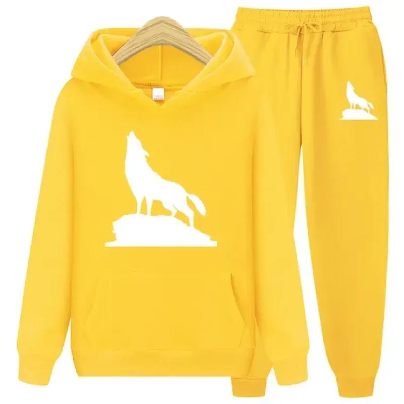 2023 Autumn Winter Hoodie Suit Men's Trousers Leisure Running Sports Sets Men Print Two-Piece Set Male Fashion Jogging Tracksuit