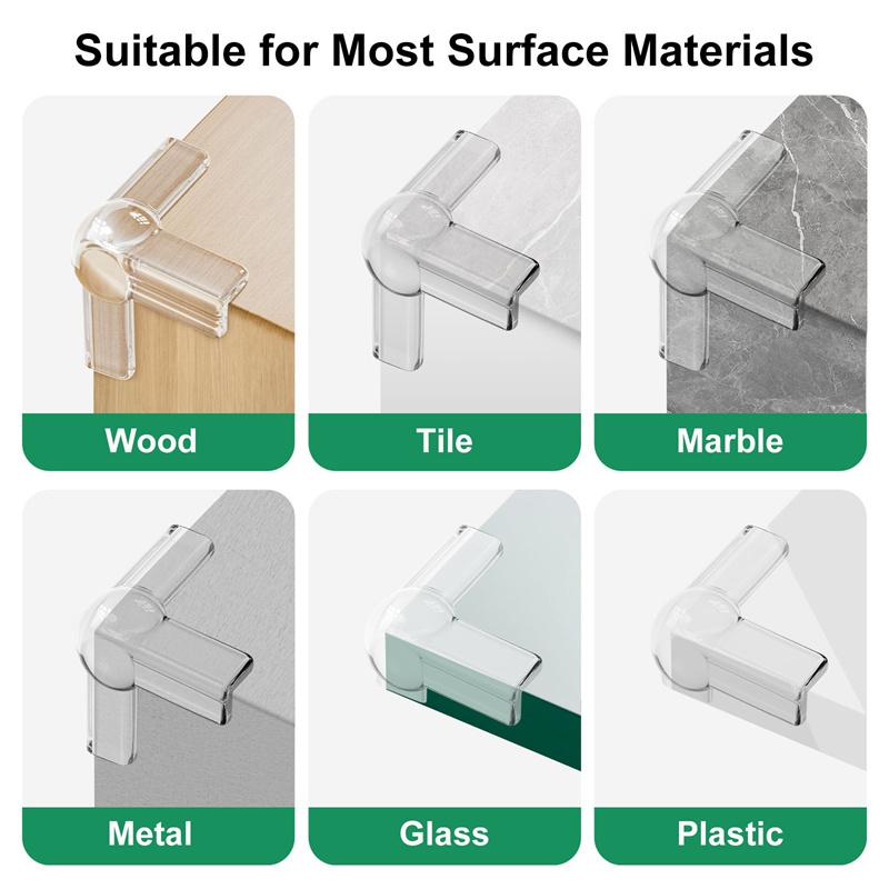 4 ks Průhledné chrániče rohů stolu Proti nárazu Zabezpečení pro děti Rohové nárazníky nábytku Odolné rohové nálepky