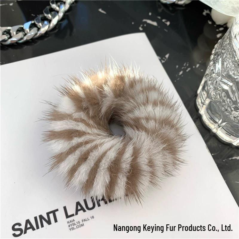 Korean Mink Fur Hair Tie: Cute & Plush High-End Hair Accessory for Women