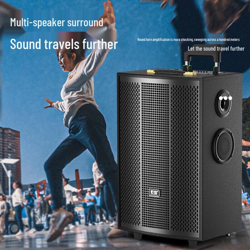 Suoai 15-inch Portable Outdoor KTV Trolley Speaker