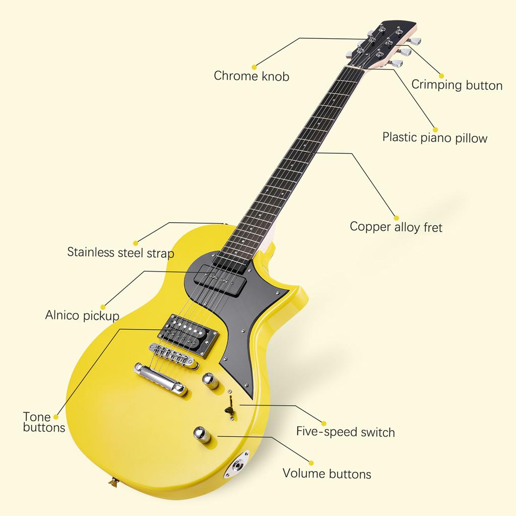Electric Guitar Professional Solid Wood Guitar Stringed Musical Instrument Poplar Body Hard Maple