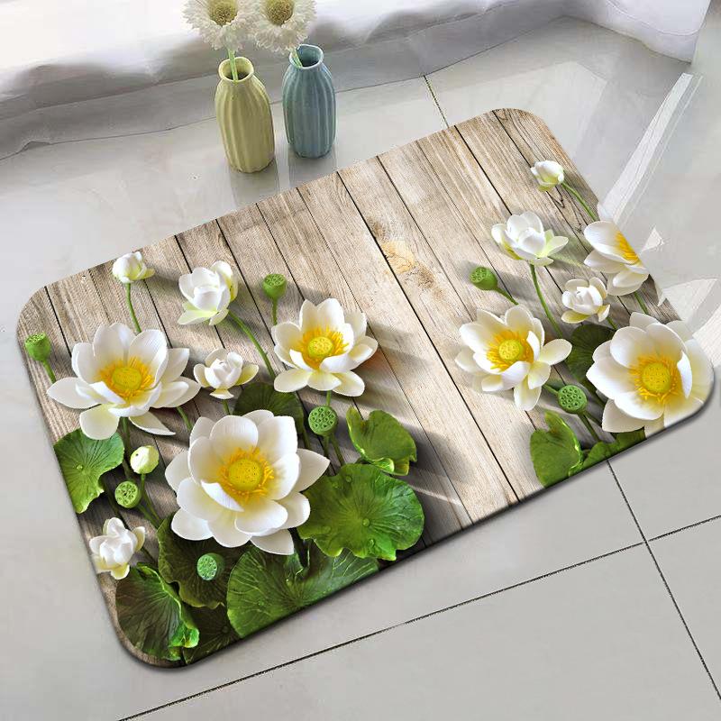 Retro Rural Style Floor Mat Entrance Mat Bathroom Door Mat Absorbent Carpet Living Room Coffee Table Mat
