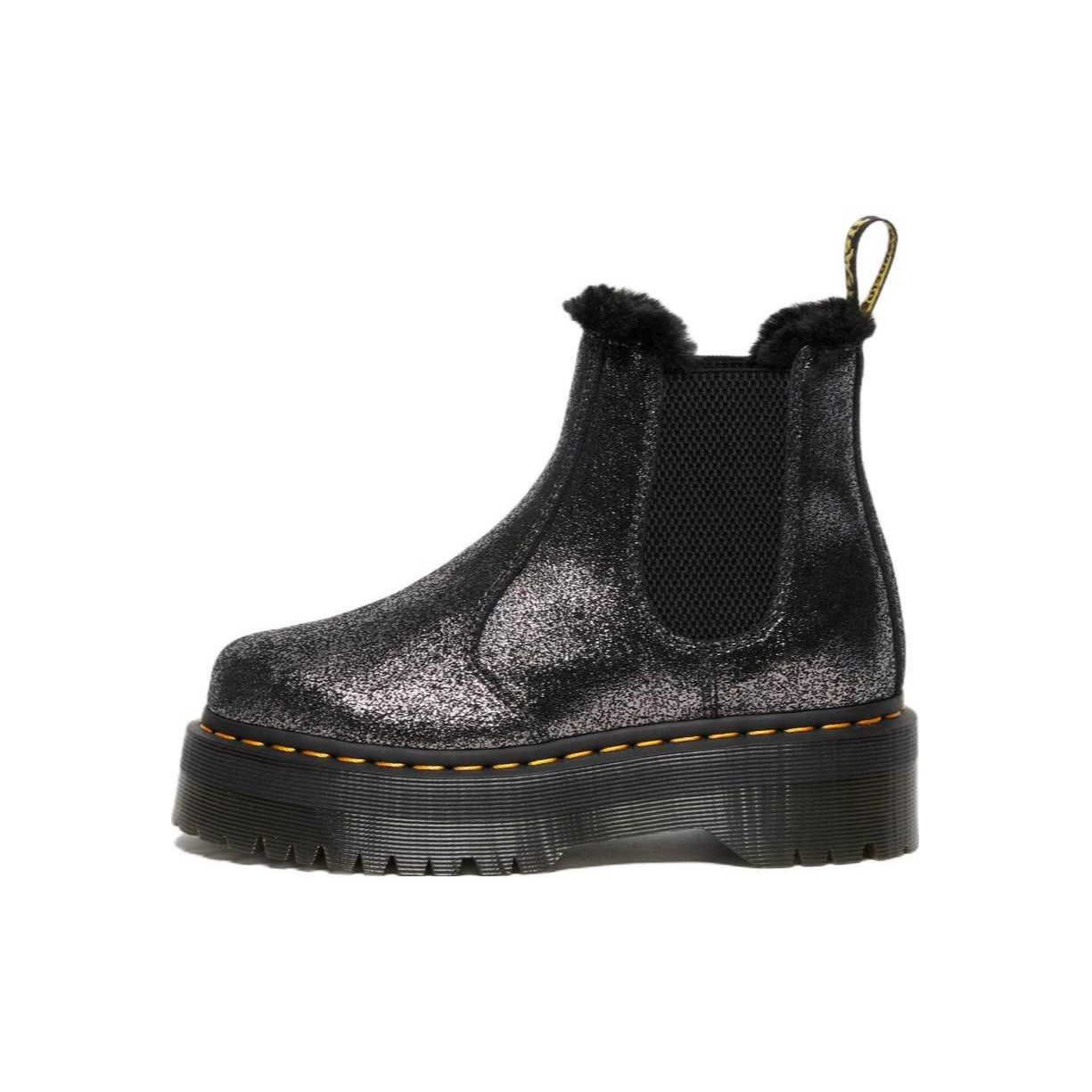 Dr Martens 2976 Faux Fur Lined Metallic Platform Women s Black 27956012 37