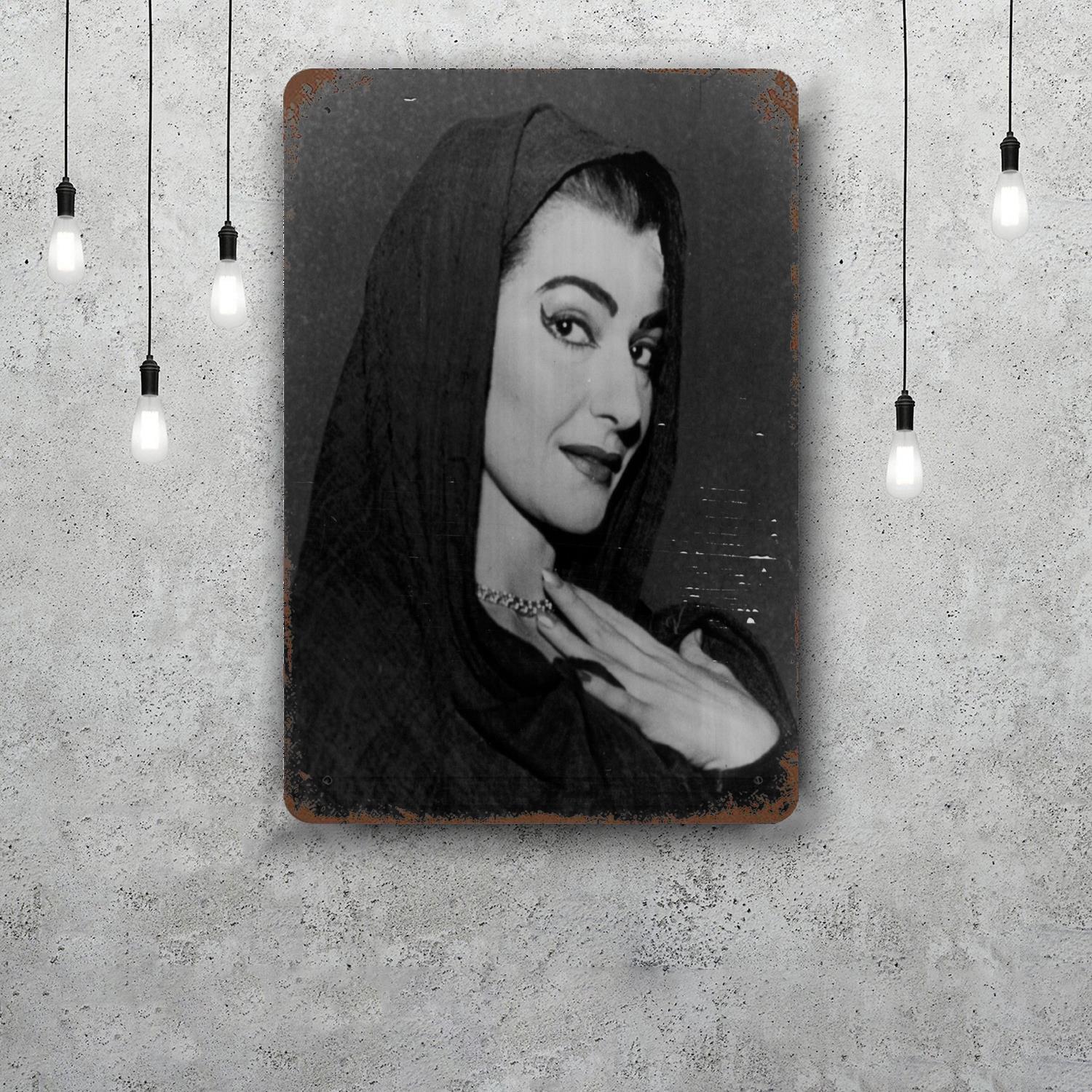 

Maria Callas Funny Bar Metal Sign Retro Plaque Vintage Sign Alcohol Drinker Pub Club Man Cave Kitchen Wall Decoration 20x30cm（7.8x11.8inch）