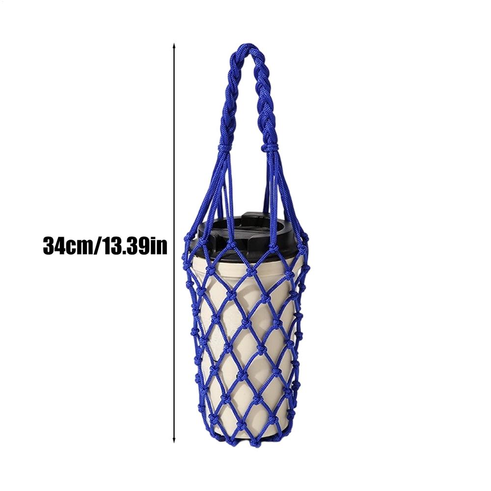 1pcs Water Bottle Bag Crochet Mesh Cup Holder Water Bottle Purse For Camping Hiking Picnic Travel Running Walking Beach Park
