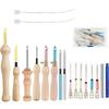 10 Sizes Punch Needle Set 1-5Mm, Adjustable Punch Needle With Wooden Handle, Embroidery Tool Kit For Adults & Beginners