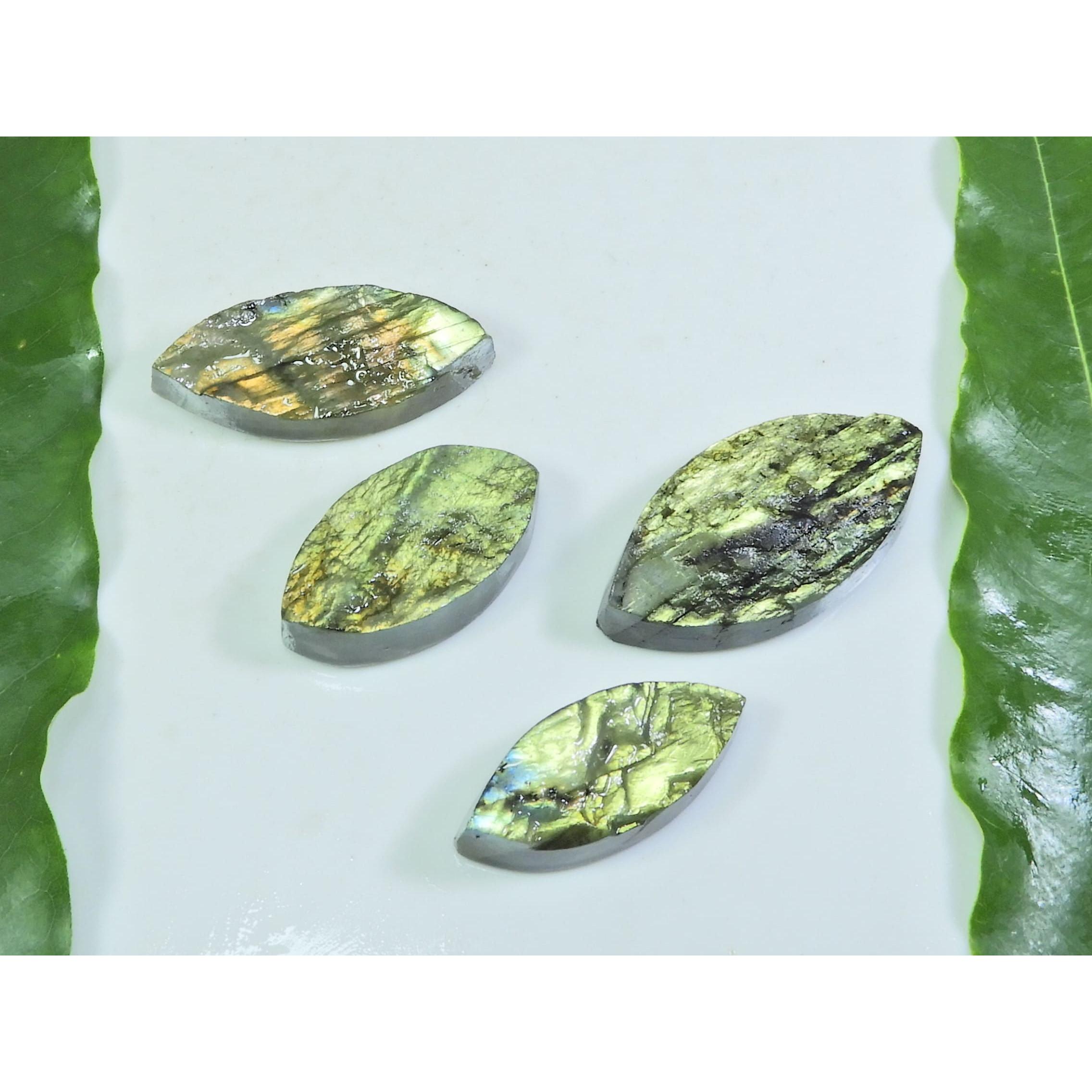 

12X27-28X37MM Natural Multi Labradorite Durzy Cabochon Gemstone 4PCS Lot LL-921