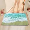 1 Stück Welle Strand Badematte, ultraweiches wasserabsorbierendes Polyester rutschfester Teppich waschmaschinenwaschbar rechteckig Plüsch kni