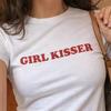 Girl Kisser Lesbian Shirt, Y2K Baby Tee, Crop Top, Gift for Friend, Gay Pride Shirt, LGBTQ Shirt, Pansexual Shirt