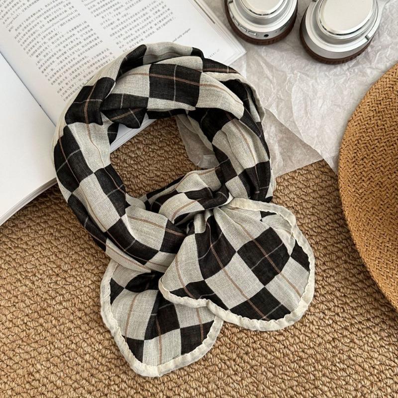 Scarf atmosphere winter versatile diamond long student warm double-sided knitted scarf shawl