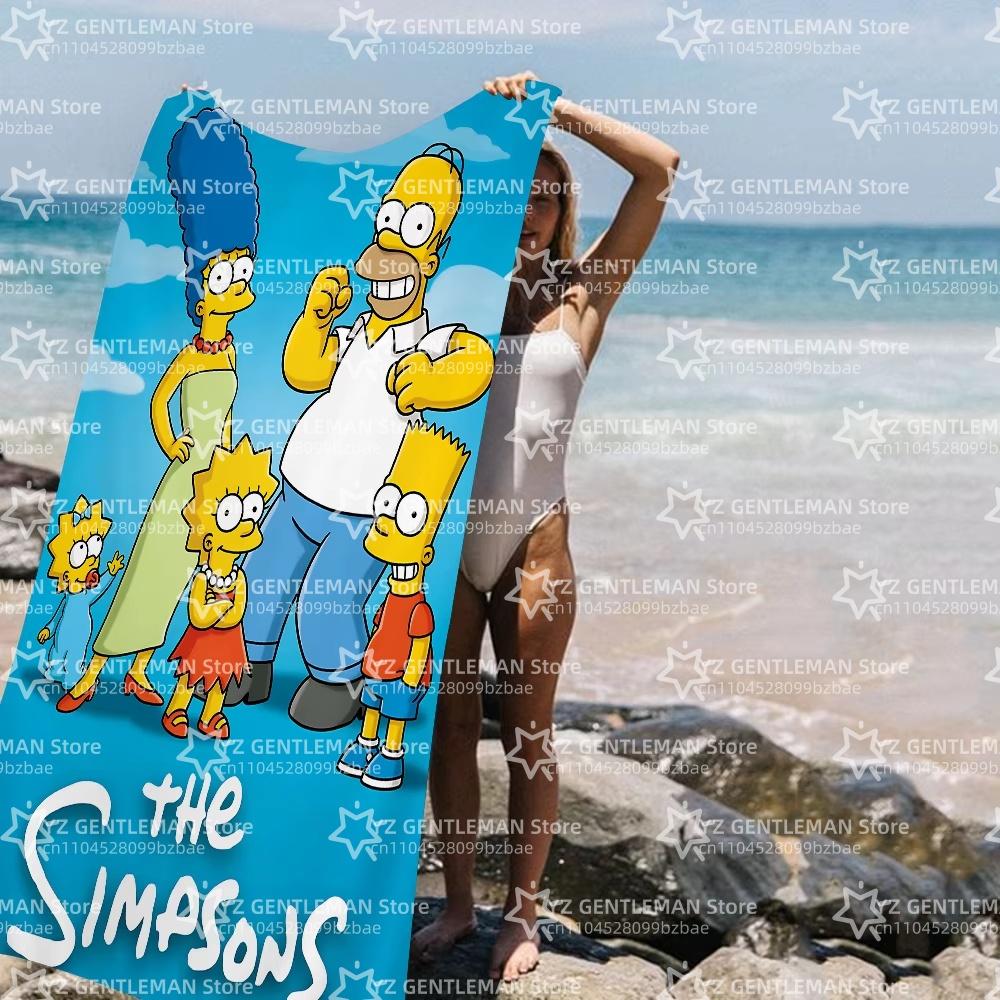 THE S-SIMPSONS Anime Cartoon Beach Towel Cute Kawaii Room Decor Bath Girls Children Hand Towels For Bathroom Shower