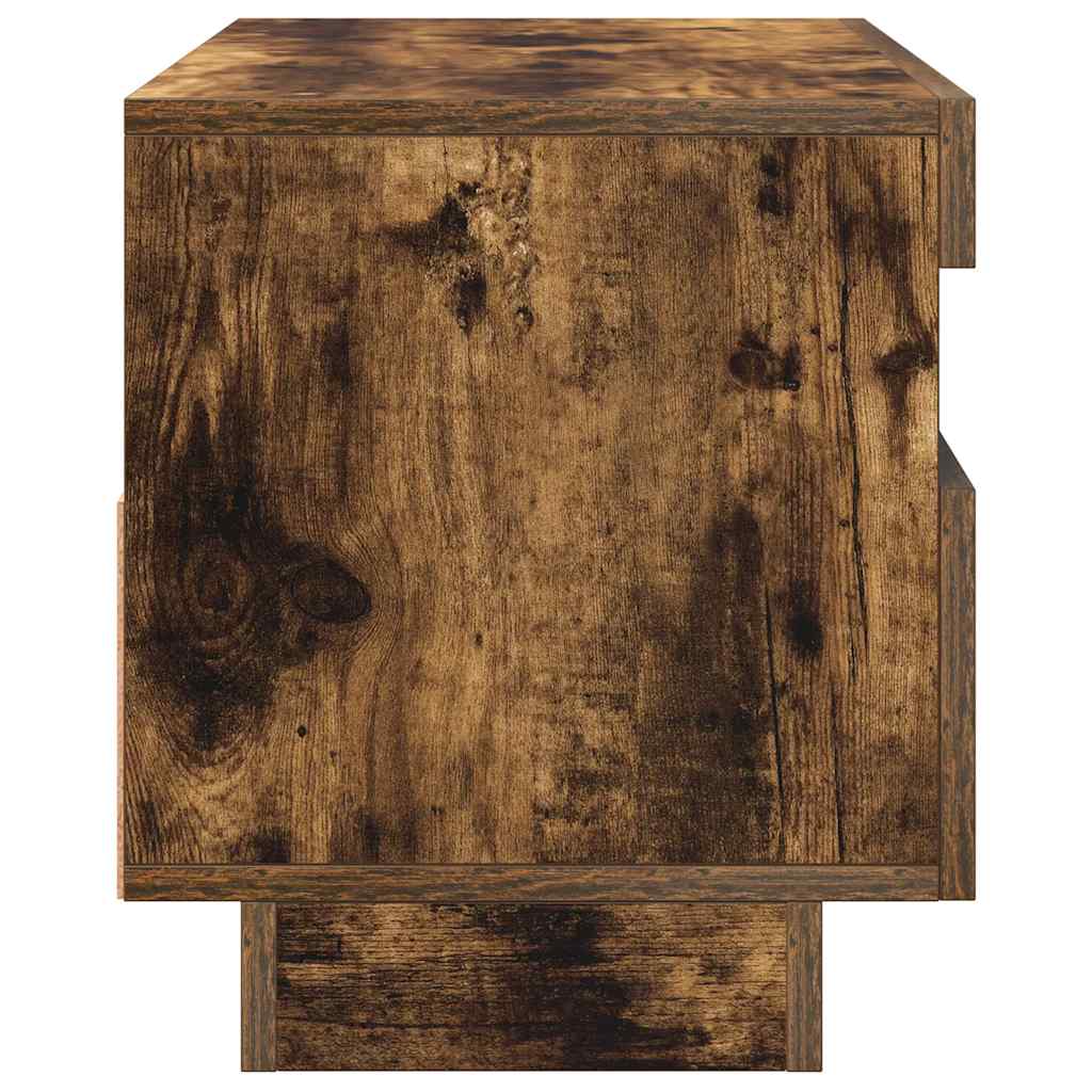 TV Cabinet with LED Lights Smoked Oak Finish 80 x 35 x 40 cm