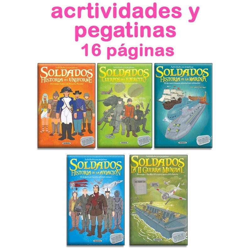 Soldier Activity and Sticker Book with Soft Cover, 16 Pages, 5 Units.
