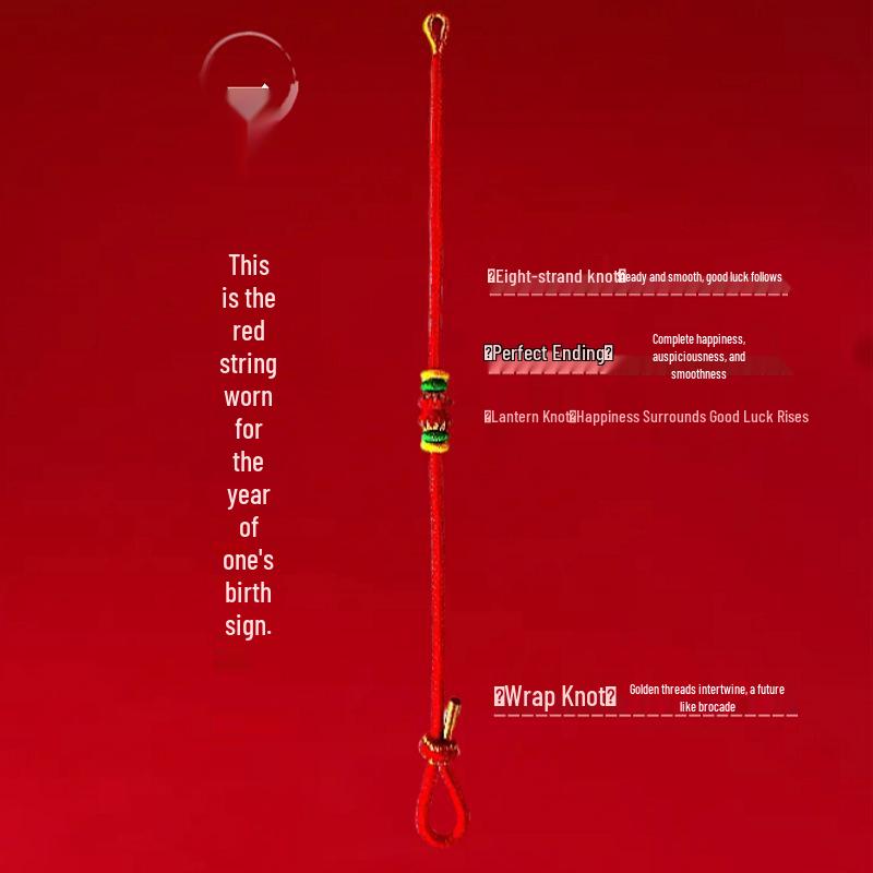 2026 Year of the Horse/Rat/Ox/Rabbit Red String Bracelet for Men & Women - Joyful Tai Sui Woven Cord