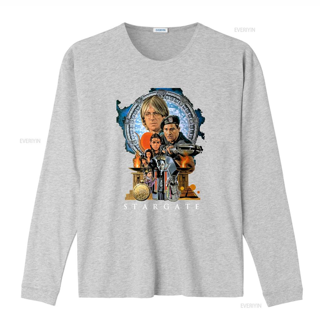 Stargate Sci Fi Movie Black T Shirt with Iconic Characters Design Size S 5XL Vintage Washed Fashion Top For Everyday Wear
