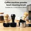 High-density Bristle Portafilter Brush Coffee Machine Basket Cleaning Brush, Soft with Hard Grinder Wood Handle Corner Espresso Tool Handheld