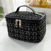 Fashionable Polyester Makeup Bag Knitted Style Korean Style Toiletry Organiser Large Capacity Storage Bag Travel Use
