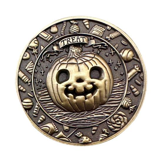 Halloween Coin Festive Trick-or-Treat Coins with Pumpkins Artistic Handmade Commemorative Coins Decision Maker Yes/No Coins