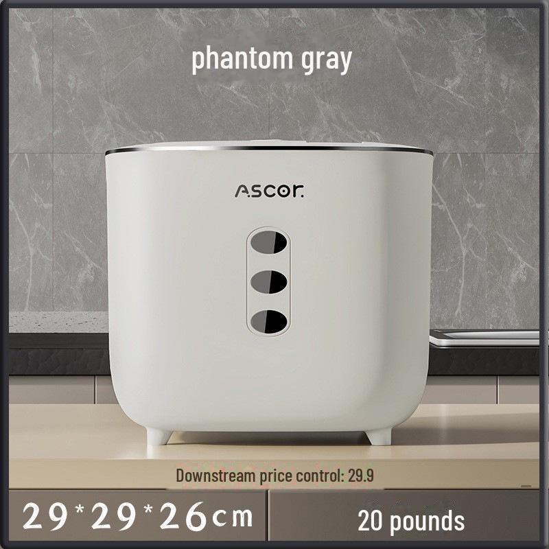 Vegetarian Rice Container - 20 Lb Capacity, Food-Grade, Moisture-Proof, Insect-Resistant Storage for Rice and Noodles.