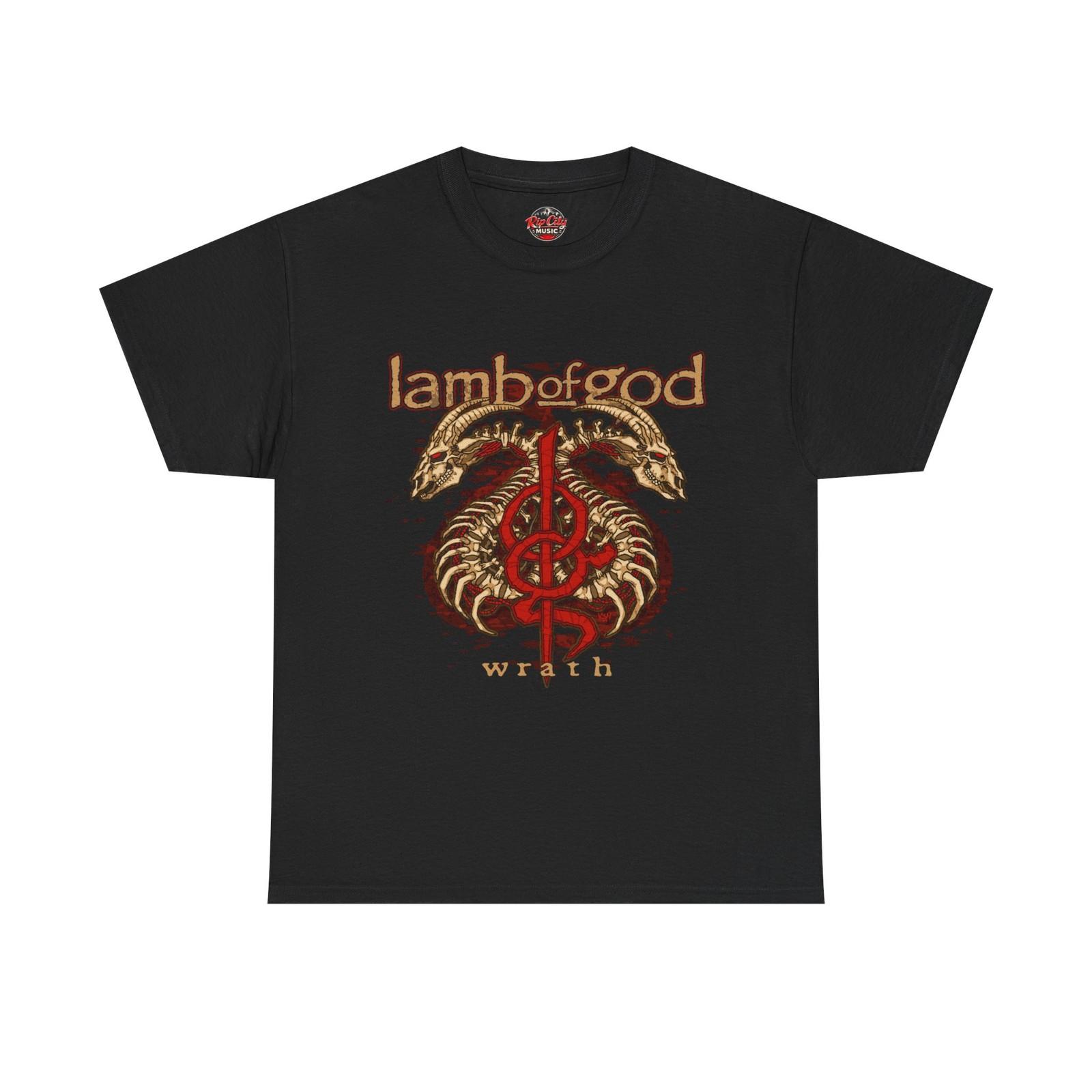 Lamb of God Wrath Two-Headed Ram Snake Dagger Serpent Rock Band Unisex T-Shirt S