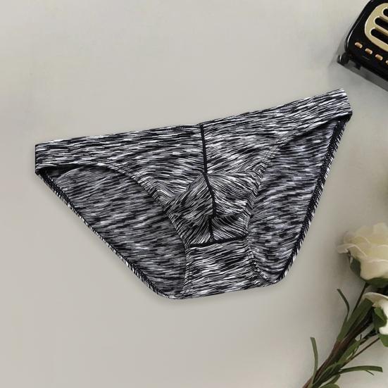 Men Slim Fit Briefs Low-rise High Elasticity U-convex Printing Panties Breathable Smooth Lines Underwear
