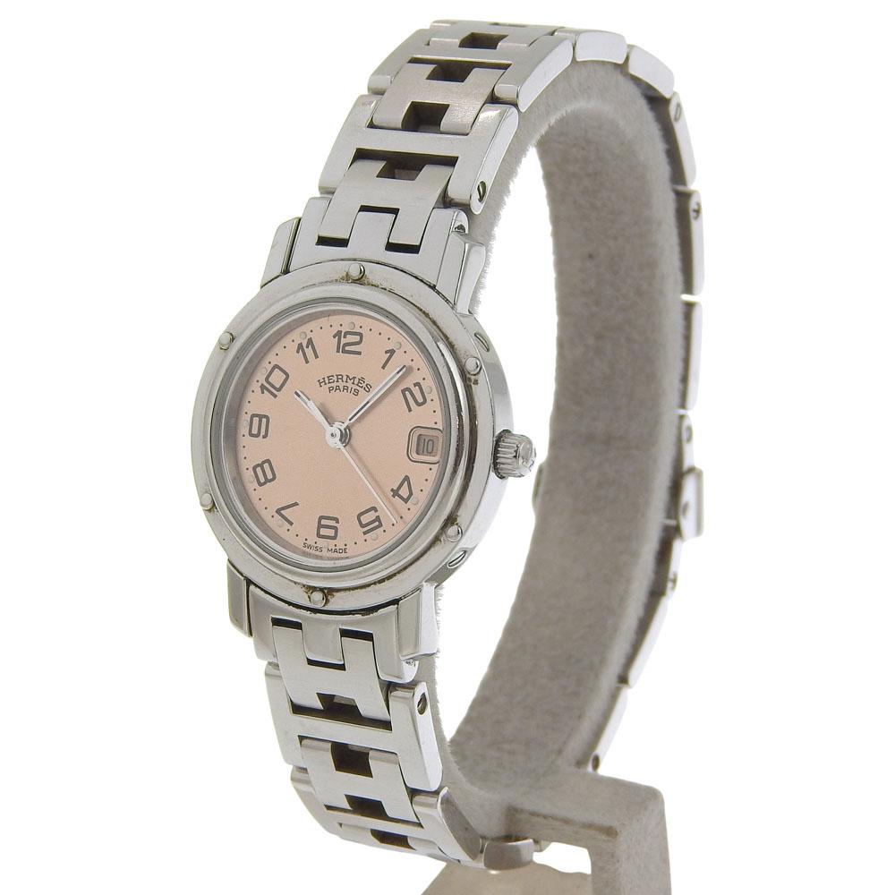 HERMES Clipper Watches CL4.210 BrownDial Stainless Steel Quartz Analog display Women Used