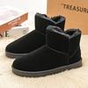 Pánské sněhule Zateplené plyšové krátké boty Silná podrážka Bavlněné boty Zimní Kulatá špička Chlebovky Vysoké šněrovací boty
