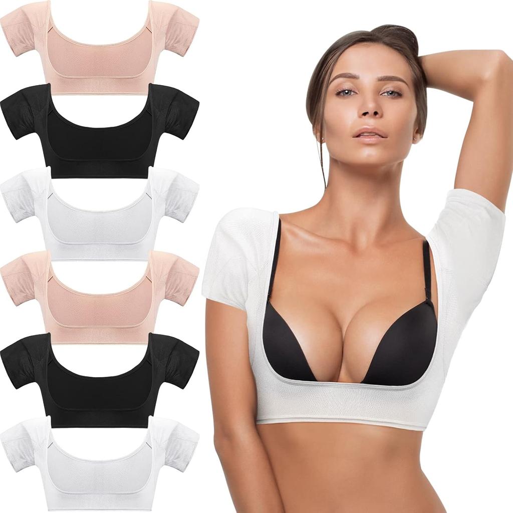 3 Pezzi Canottiera Traspirante Anti-Sudore Sottoascellare, Cuscinetti per Maglietta a Prova di Sudore per Ascelle, Protezione Sottoascellare per Donna