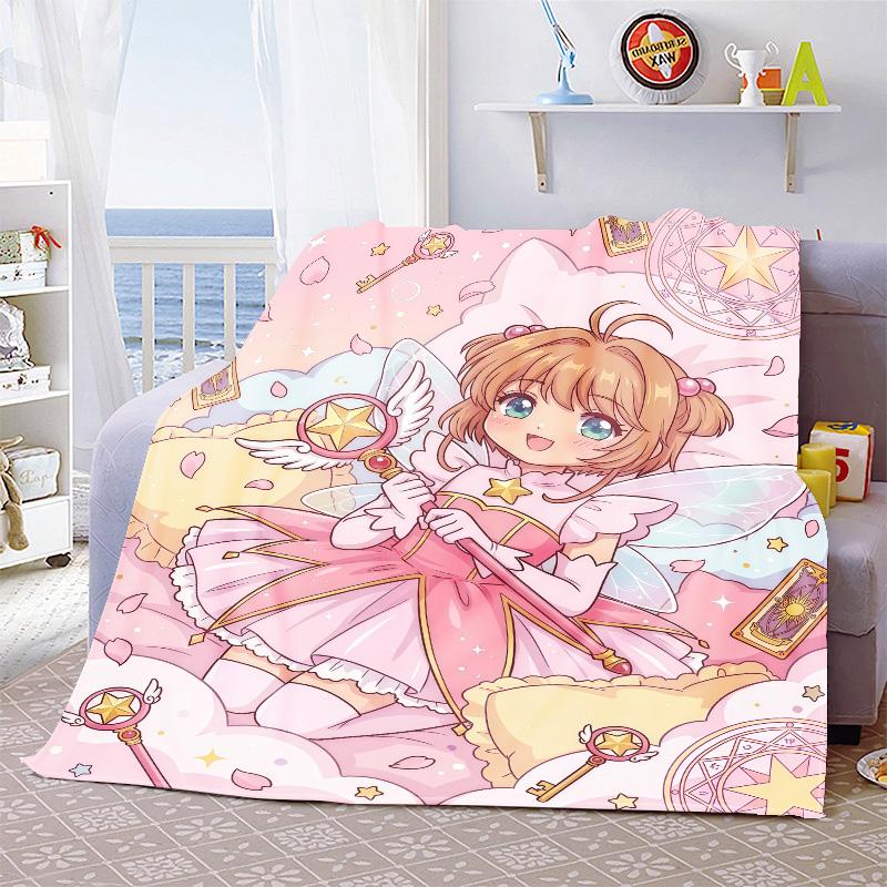 Cardcaptor Sakura Anime Throw Blanket Flannel Soft Warm Lightweight Blanket for Bed Sofa Home Decor -QJY