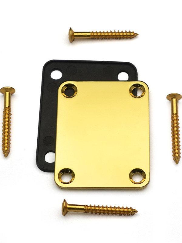 Electric Guitar and Bass Neck Reinforcement Plate with Screws - Plastic Back Pad Instrument Accessory