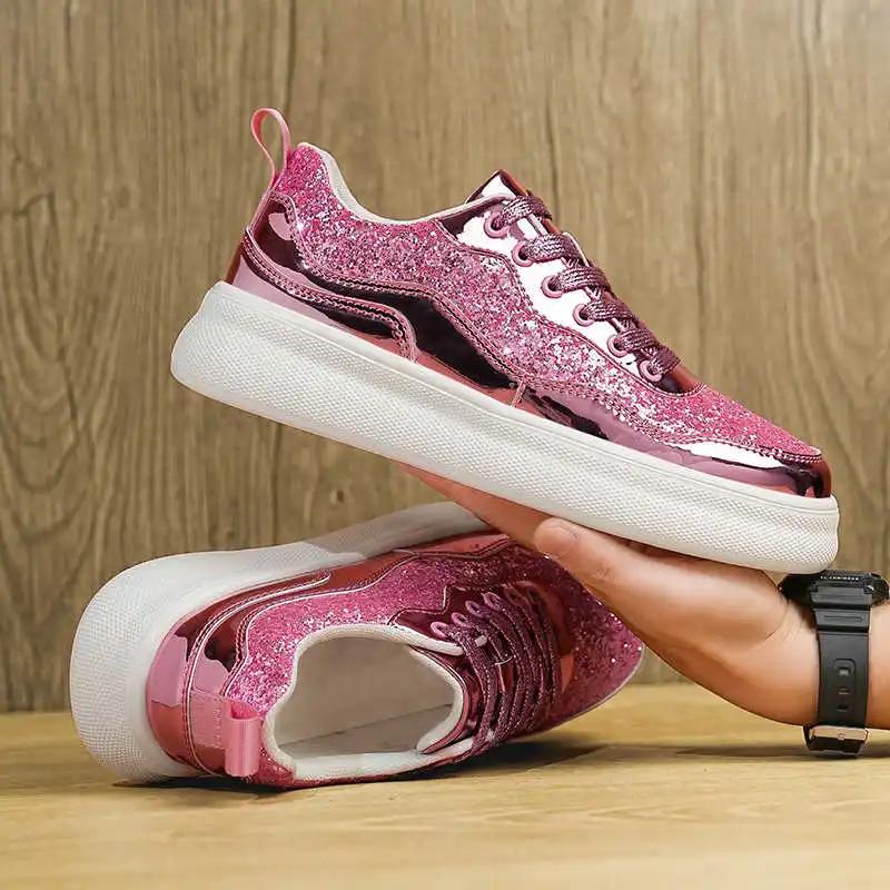 Fashion Shoes Woman Wide Heel Oxford Sneakers With Thick Soles Brown Boots Womens Sports Particular Dropshiping Tenisse Krasovki