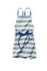 Habituel Amber Apron Blue Stripe Length 73 X Width 84cm With Pocket Cotton Machine Washable Shoulder Stylish Cute Kitchen Cooking Cafe 452806 100%