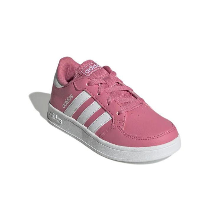 Adidas Neo Breaknet Casual Slip-Resistant Durable Low-Top Kids Skate Shoes Kids Sneaker Pink White GW2893