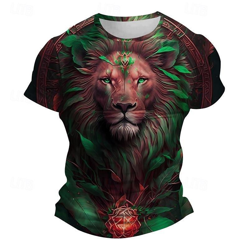 Vintage Tričko s potiskem dračího vzoru Módní Street Pánské Tričko Denní Neformální Pohodlné Prodyšné S krátkým rukávem Top