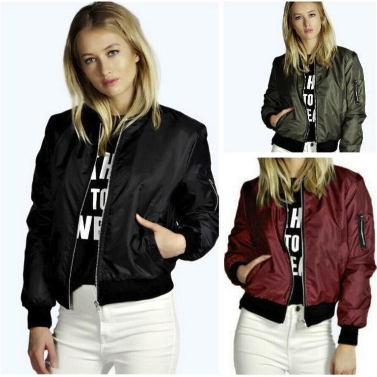 Fashion Women Thin Jackets Green Red Black Basic Spring Autumn Casual O Neck Jacket Outwear Spring Autumn