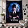 Wall TapestryWednesday Addams Art Hanging Cloth Decorative Background Cover for Room Decoration