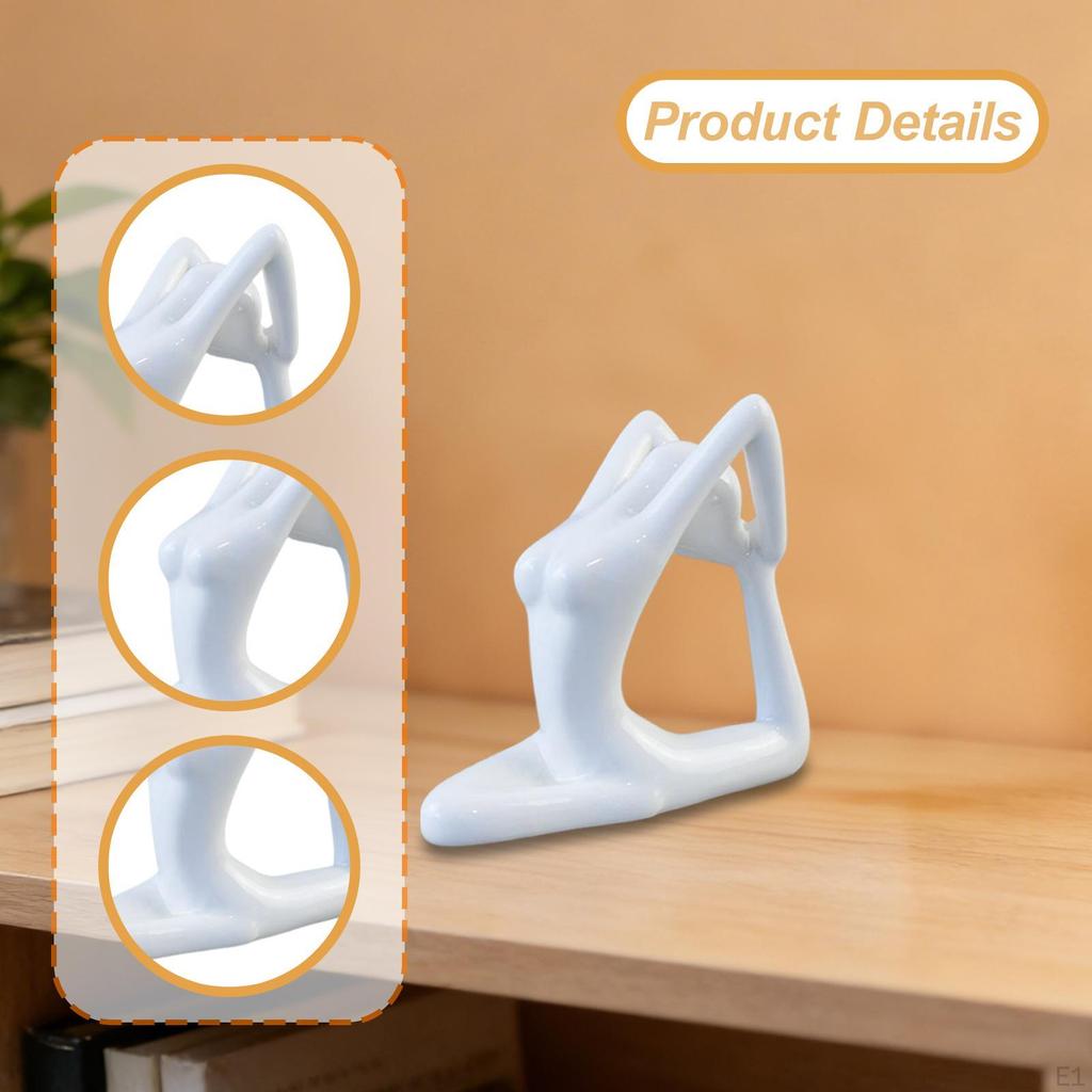 Ceramic Statue Art Sculpture Decor Small Figurine Meditation for Cabinet Desktop Shelf