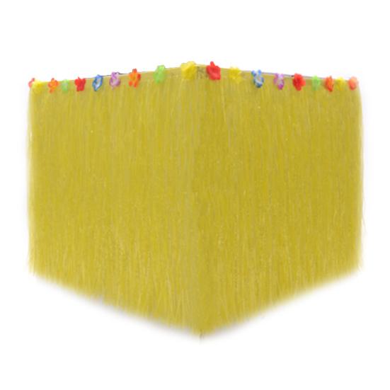 Hawaiian Theme Table Skirt with Flower Waterproof Reusable Dense Tropical Beach Jungle Parties Party Decoration Grass Table Skirt