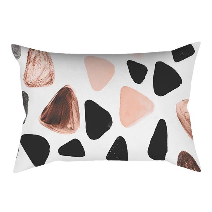 Ins Pink Geometric Waist Pillow Case Car Sofa Pillow Cushion Cover Pillow Case Pillow Case Pillow Case