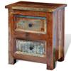VidaXL Bedside Table with 2 Drawers Recycled Solid Wood