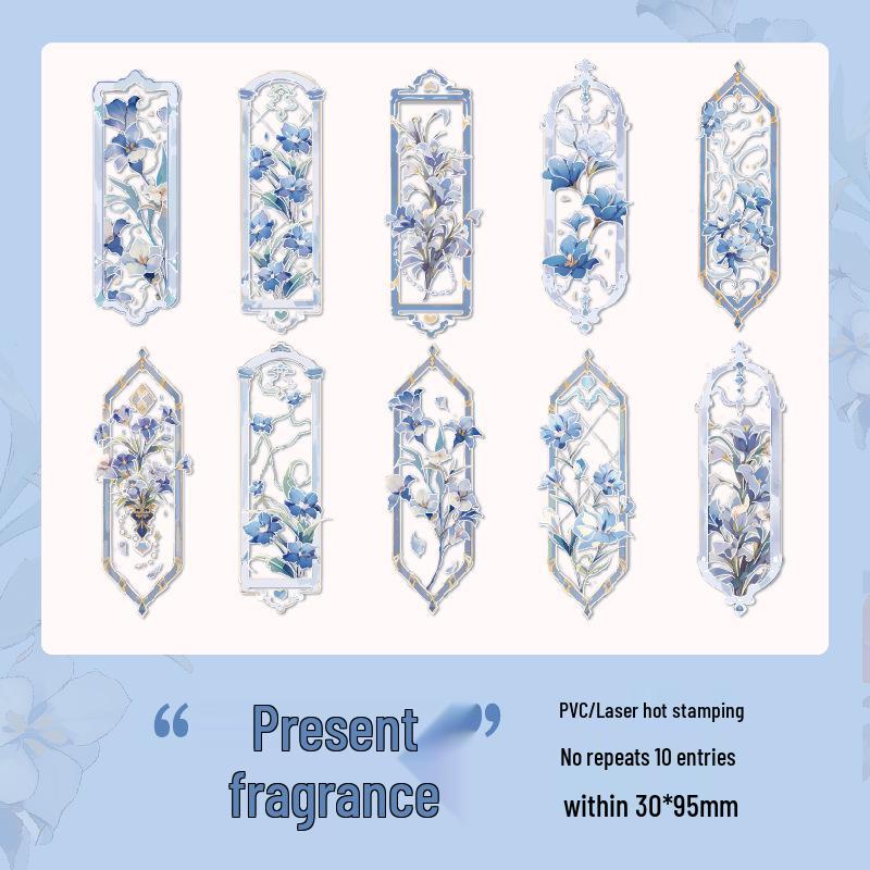 

Mr. Paper PVC Bookmark Series: Flowers & Scenery - Embossed, Irregular-Shaped Book Clips with Hot Stamping. Available in 4 Styles.