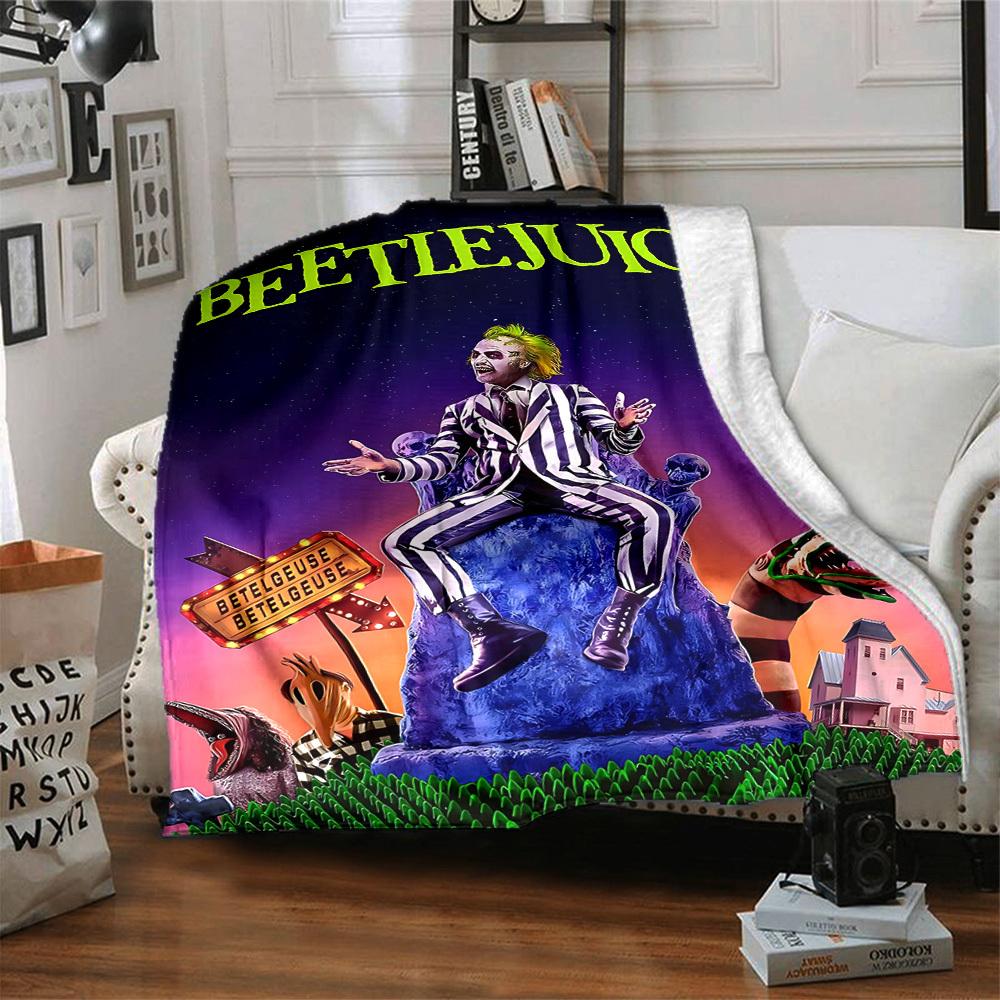 1 Stück Beetlejuice Flanell-Kuscheldecke Weich, Warm & Gemütlich für Sofa, Bett, Büro und Reisen Vielseitiges Ganzjahresgeschenk, Weihnachtsgeschenk