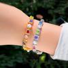 Light Luxury Color Zircon Bracelet Hip Hop Men'S And Women'S Trend Shell Pearl Diamond Rainbow Jewelry