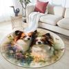 Beautiful Papillon Pattern Round rug,Carpet Rug for Living Room Bedroom Playroom ,Non-slip Floor Mat,Holiday Gifts and Birthday Gifts.