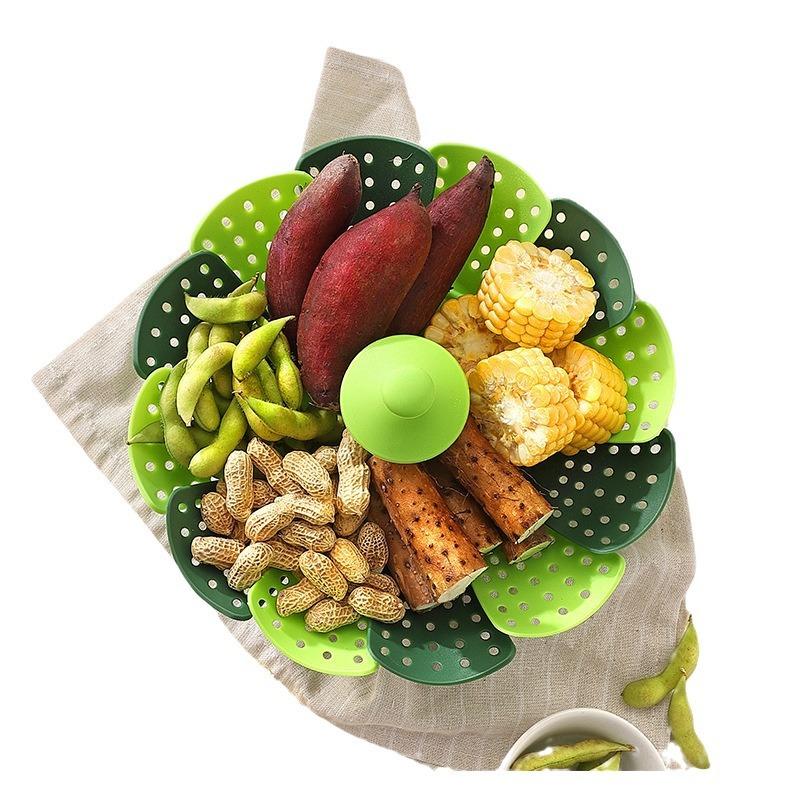 Collapsible Silicone Mesh Steamer Basket Multipurpose Foldable Veggie And Food Steaming Rack For Kitchen Faucet Safe Cookware