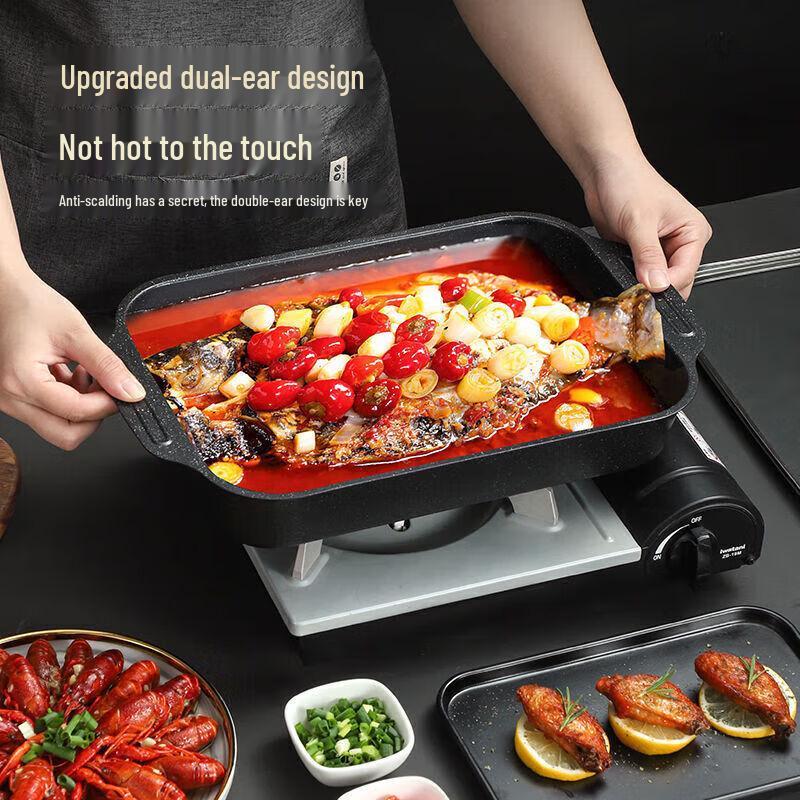 Non-stick Carbon Steel Oval Fish Roasting Pan with Lid
