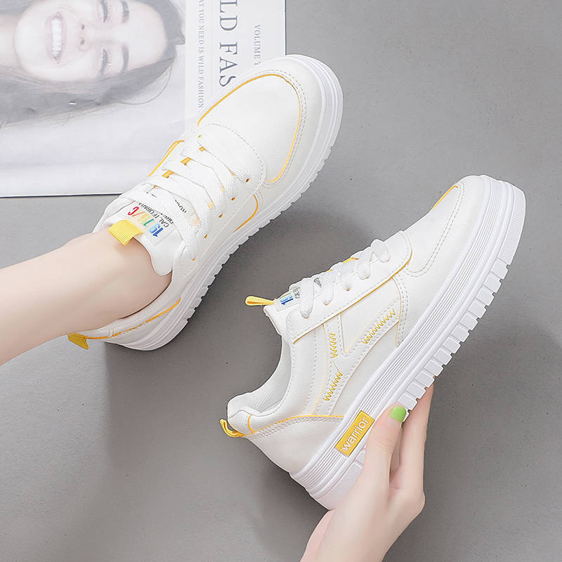 

Little white shoes women s spring and autumn new fashion Korean version, basic ins student casual board shoes platform shoes sports shoes 35 жёлтый