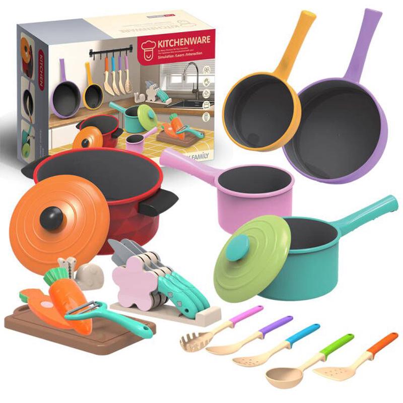 

Colorful Kids Pretend Play Kitchen Set - Cookware & Cut Toys