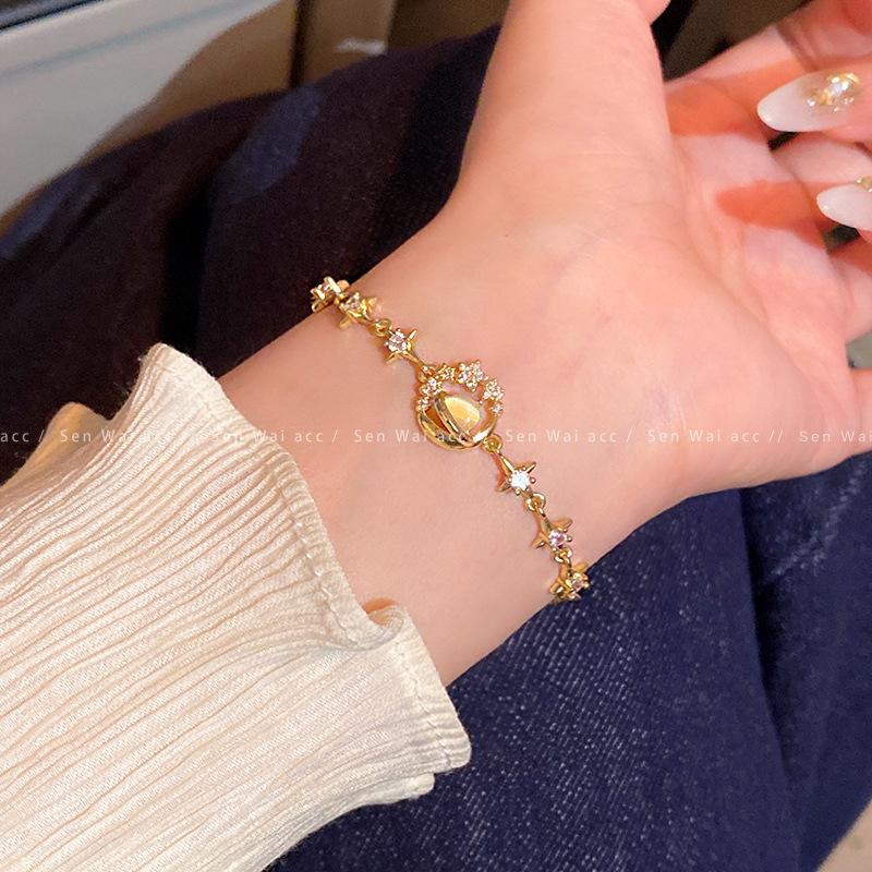 

Opal bracelet women s micro-inlaid star bracelet adjustable pull-out jewelry